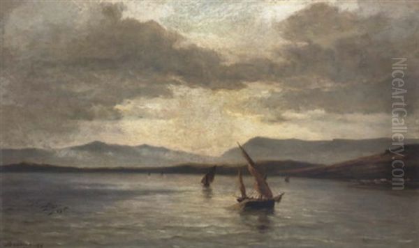 Blick Auf Die Bucht Von Algier Oil Painting by Gustavus Arthur Bouvier