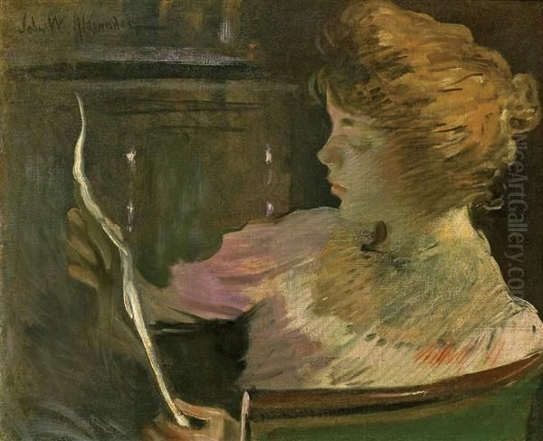 Jesse Steele, Reading Oil Painting by John White Alexander