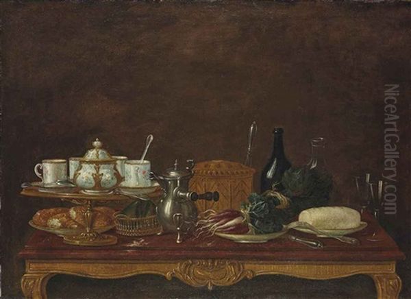 Nature Morte A La Chocolatiere Oil Painting by Andre Bouys