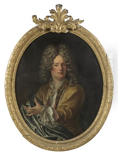 Portrait De Gentil Homme Au Drape Vert Oil Painting by Andre Bouys