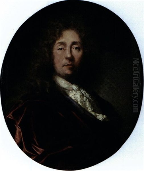 Portrait De Gentilhomme Portant Une Lavalliere De Dentelle by Andre Bouys