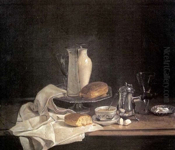 Nature Morte Au Petit Dejeuner Servi Oil Painting by Andre Bouys