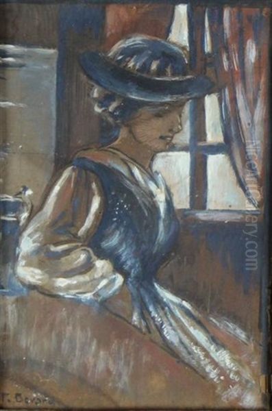 Femme Au Chapeau Oil Painting by Fortune Bovard