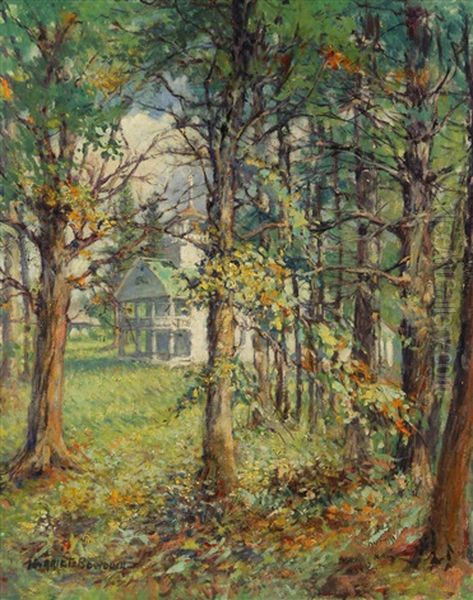 Country Home Oil Painting by Harriette Bowdoin