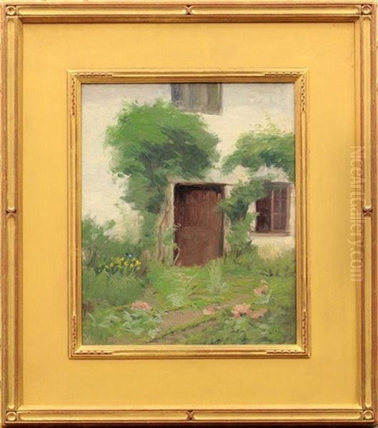 Garden Pathway (+ Garden Door; Pair) Oil Painting by Harriette Bowdoin