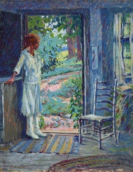 Young Girl In A Doorway Oil Painting by Harriette Bowdoin