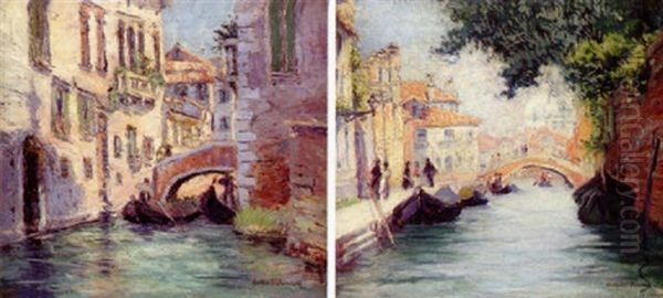 Venetian Canal Scene Oil Painting by Harriette Bowdoin