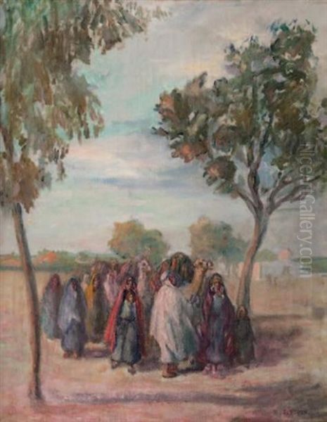 Caravane A Kairouan Oil Painting by Benjamin James Bowen