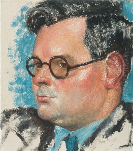 Raymond Postgate Oil Painting by Stella Bowen