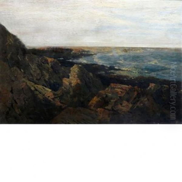 Coastal View Oil Painting by Alexander Bower