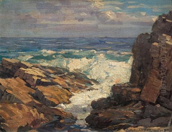 Morning Seas, Cape Elizabeth, Maine Oil Painting by Alexander Bower