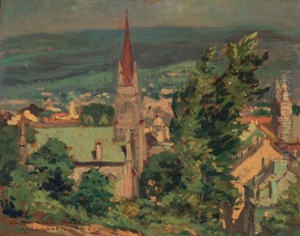 View From The Top Of The Hill Oil Painting by Alexander Bower