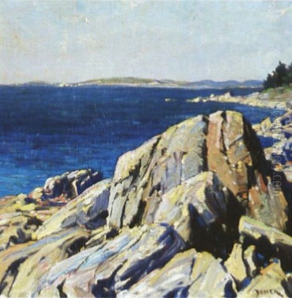 Along The Coast, Cape Elizabeth Oil Painting by Alexander Bower