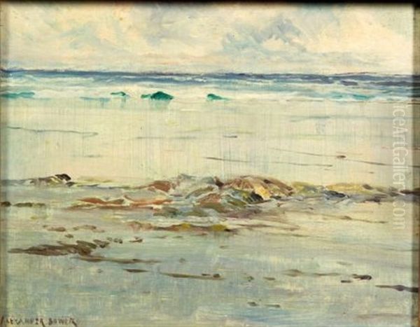 Shoreline (+ Lake View, Verso) Oil Painting by Alexander Bower