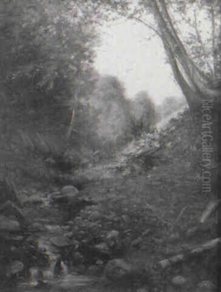 The Rivulet Oil Painting by George Newall Bowers