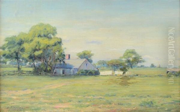 Farm Pastoral Scene Oil Painting by George Newell Bowers