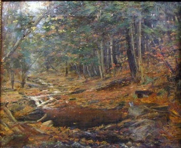 A Woodland Glade Oil Painting by George Newell Bowers