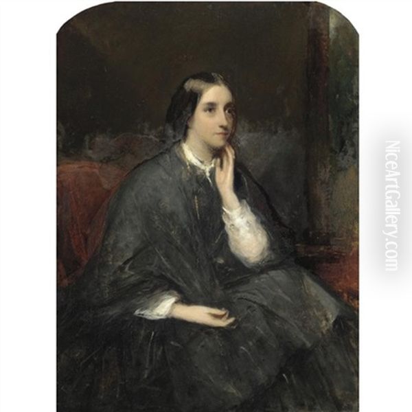 Portrait Of Alethea Buchanan Coleridge, Mrs Mackarness Oil Painting by William (Sir) Boxall