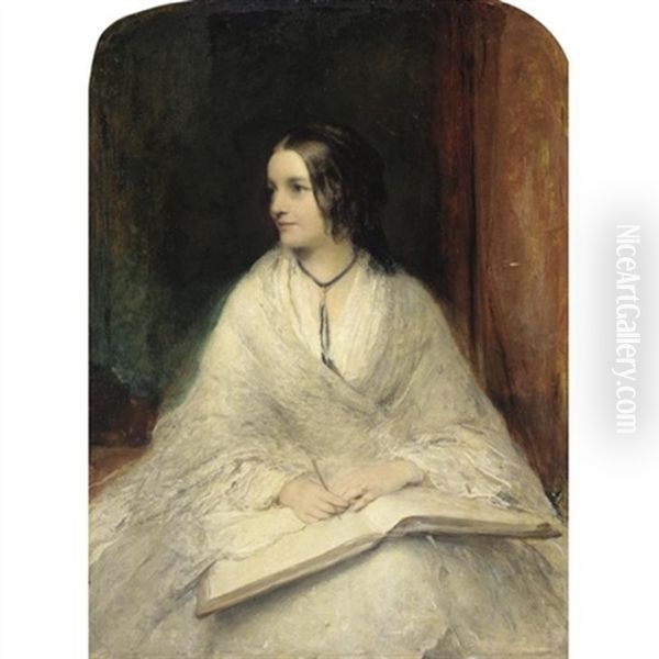 Portrait Of Jane Fortescue Seymour, Mrs. Coleridge, Later Lady Coleridge Oil Painting by William (Sir) Boxall