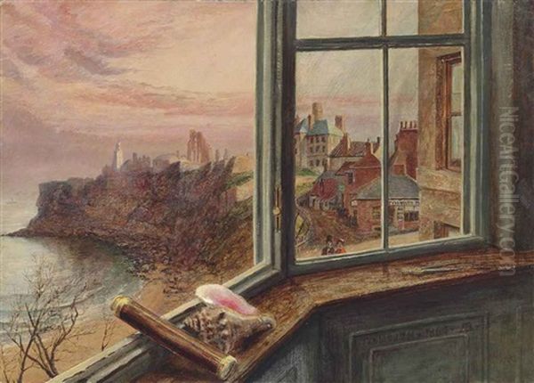 View From The Window Of Balcony House, Tynemouth Oil Painting by Alice Boyd