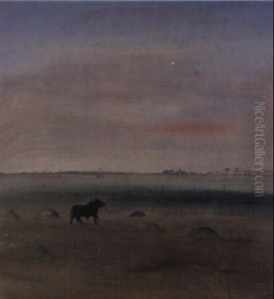 Bull In A Dusk Landscape by Arthur Merric Boyd