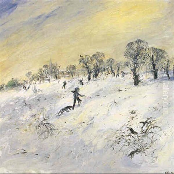 Hampstead Heath Under Snow Oil Painting by Arthur Merric Boyd