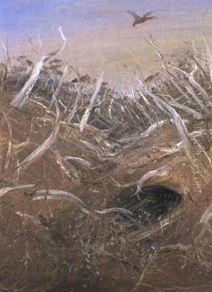 Gully And Cockatoo Oil Painting by Arthur Merric Boyd