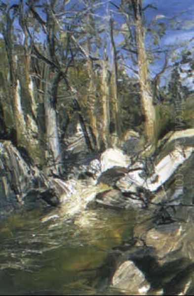 River And Rocks Oil Painting by Arthur Merric Boyd