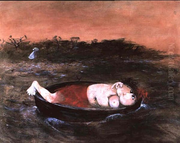 Lovers In A Boat Oil Painting by Arthur Merric Boyd