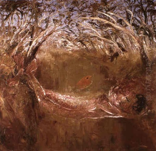 Lovers Across A Creek Oil Painting by Arthur Merric Boyd