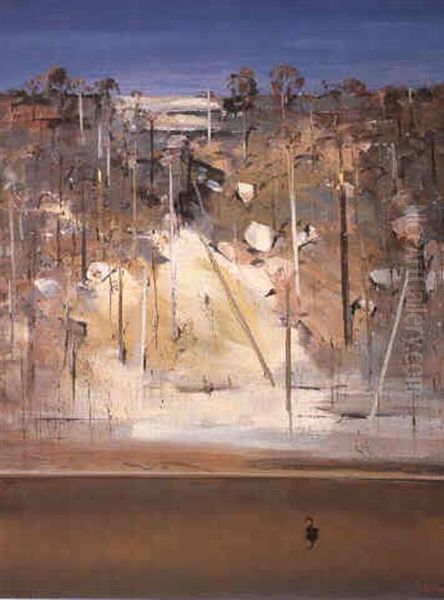 Riverbank, Black Swan Oil Painting by Arthur Merric Boyd