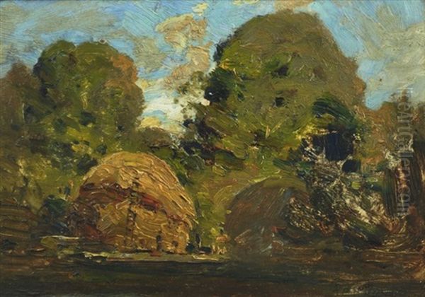 Building A Haystack, Hampton, Victoria Oil Painting by Theodore Penleigh Boyd