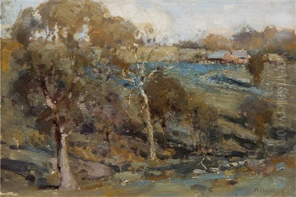 Hillside Landscape Oil Painting by Theodore Penleigh Boyd