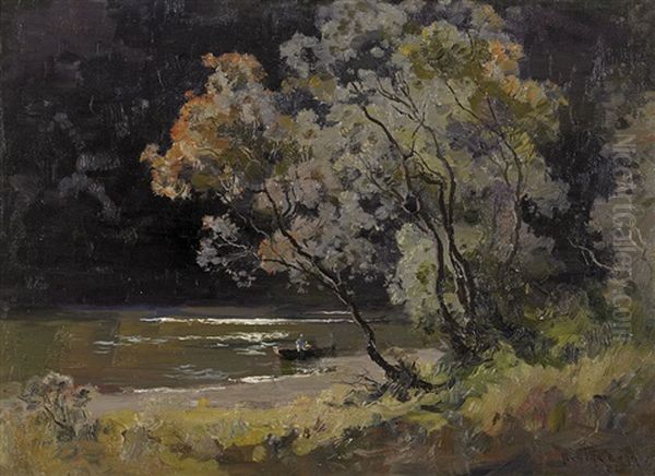 On The Yarra Oil Painting by Theodore Penleigh Boyd