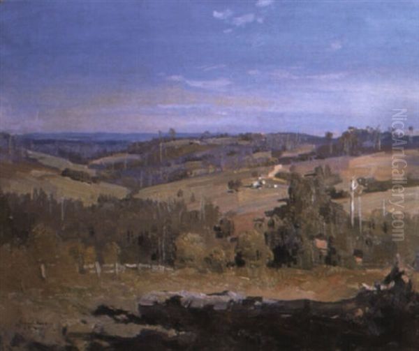 Victorian Landscape Oil Painting by Theodore Penleigh Boyd