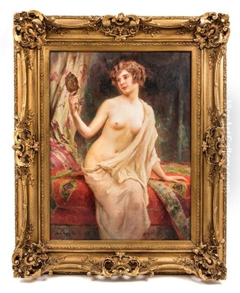 Femme Au Miroir Oil Painting by Abel Dominique Boye