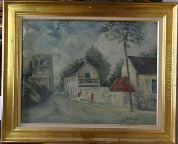 Rue De Village Oil Painting by Emile Boyer