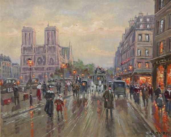 Notre-dame Oil Painting by Emile Boyer