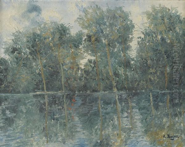 Le Lac D'enghien Oil Painting by Emile Boyer