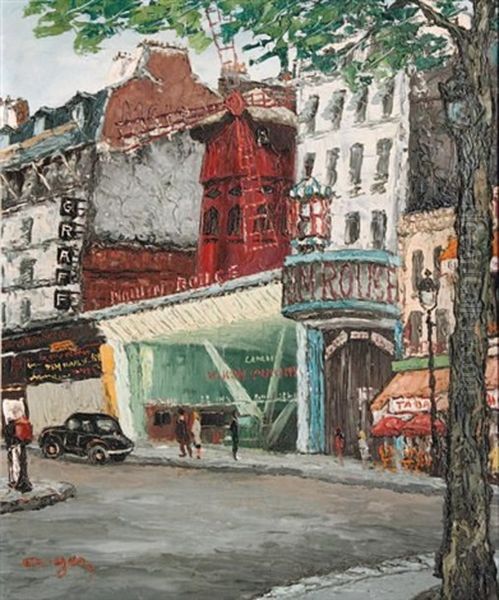 Le Moulin-rouge Oil Painting by Emile Boyer