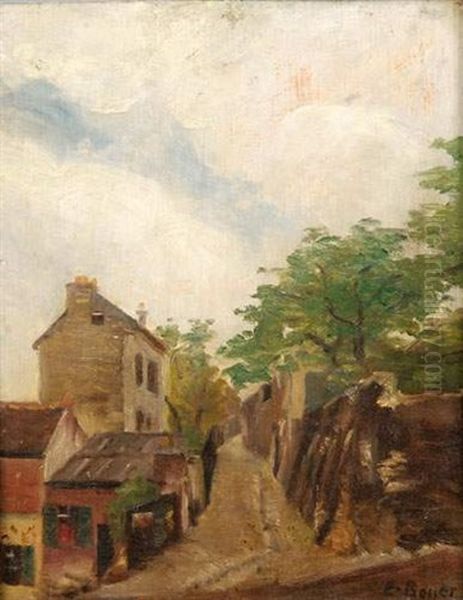 Rue De Village Oil Painting by Emile Boyer