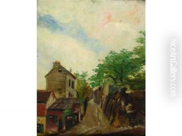 Rue De Village Oil Painting by Emile Boyer