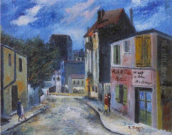 Montmartre, La Librairie Rose Oil Painting by Emile Boyer