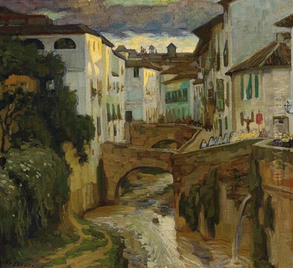 Strase In Granada Oil Painting by Otto Boyer