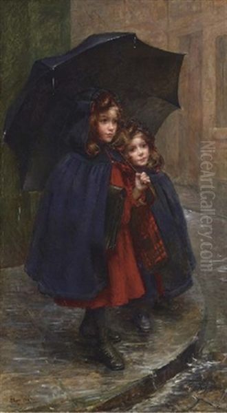 Off To School Oil Painting by Marthe Marie Louise Boyer-Bretan