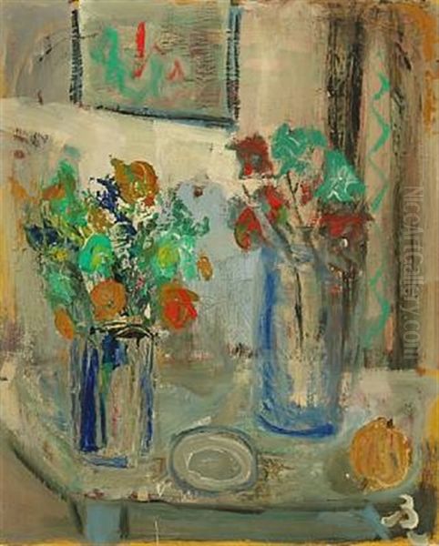 Still Life With Flower Vases by Peter Rostrup Boyesen