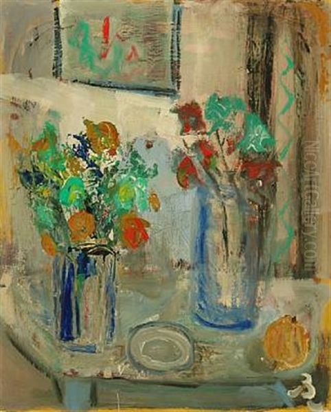 Still Life With Flower Vases by Peter Rostrup Boyesen