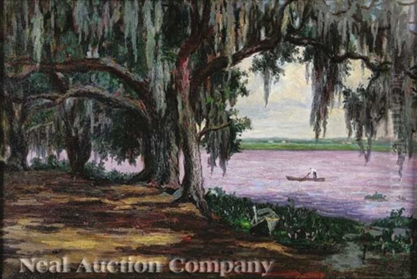 Bayou Boeuf, Louisiana Oil Painting by Charles Wellington Boyle