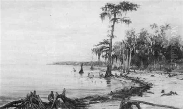 Bayou Near Lewisburg, Louisiana Oil Painting by Charles Wellington Boyle