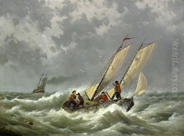 Stormy Seas Oil Painting by George A. Boyle